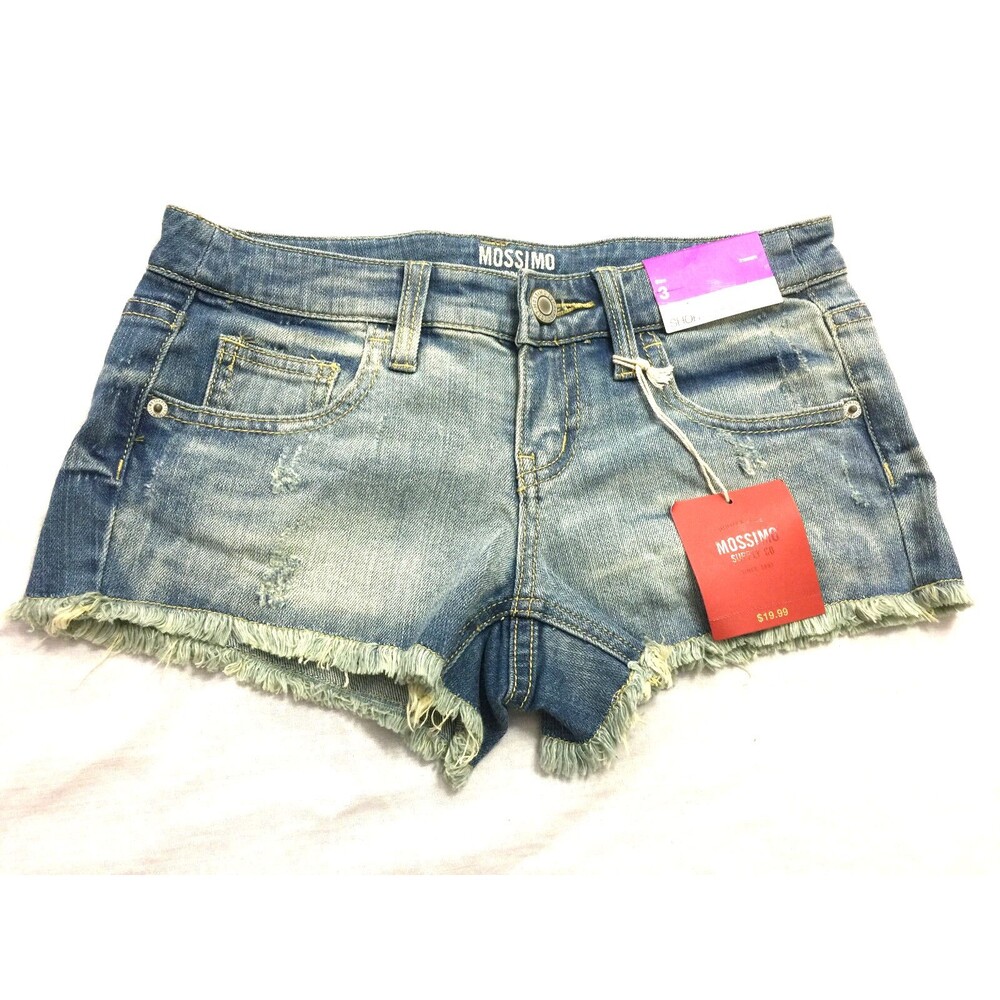 NWT MOSSIMO SUPPLY WOMENS DISTRESSED JEANS SHORTS SIZE 3
